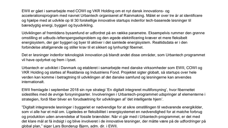 EWII går på jagt efter innovative techbaserede løsninger