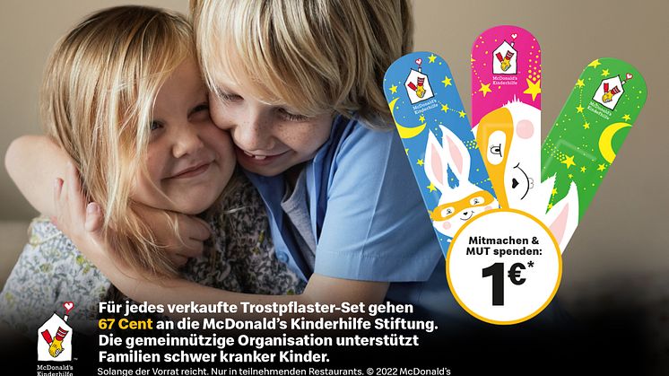 Charity-Verkaufsaktion: McDonald’s Trosthasenpflaster spenden Mut