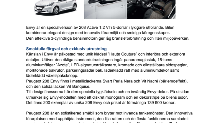 Peugeot 208 Envy – åtråvärd lyx