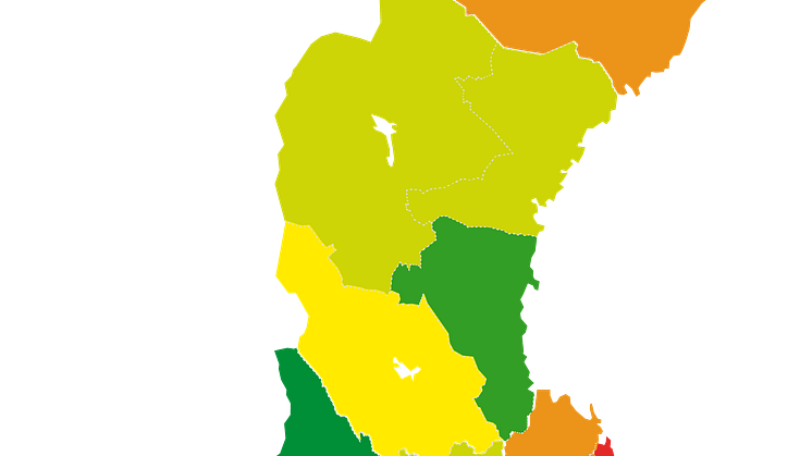 Regionkarta: Ökat uttag av skatter
