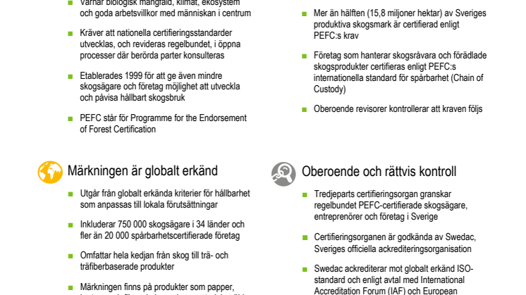 PEFC-märkningen: ett kvitto på miljövänlig råvara från uthålligt skogsbruk