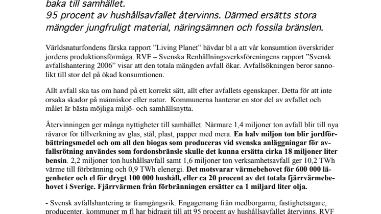 Avfallshantering bidrar till att stävja klimatförändringar
