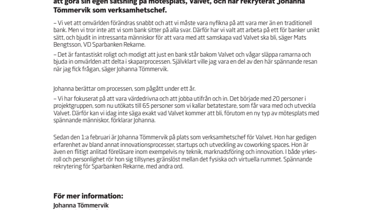 Ny verksamhetschef till bankens unika satsning