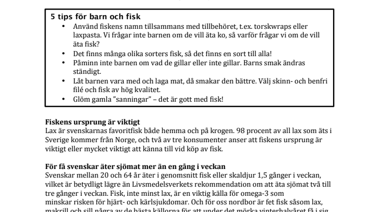 Yngre äter mer sjömat 