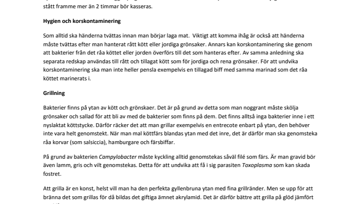 Att tänka på inför grillsäsongen