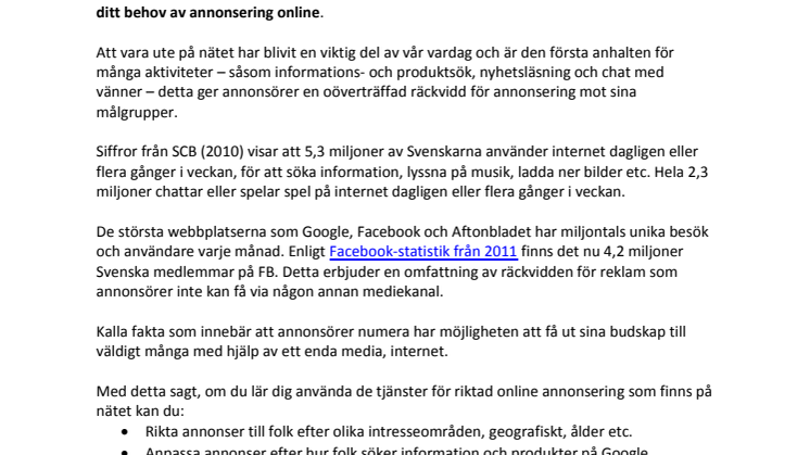 10 skäl att annonsera online