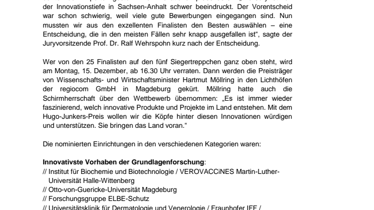 Hugo-Junkers-Preis 2014 geht an...