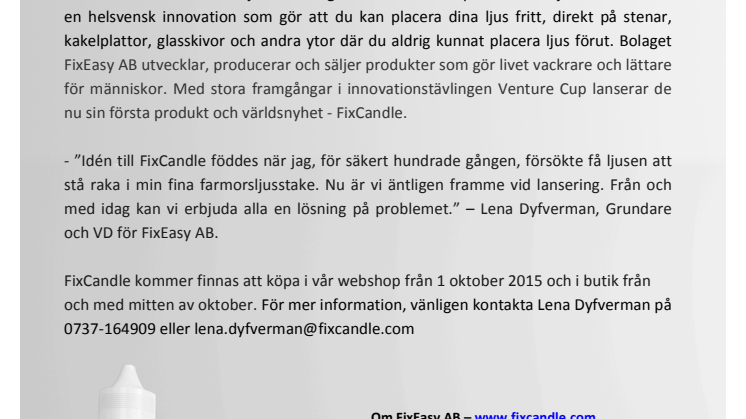 FixEasy introducerar FixCandle