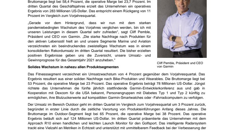 Garmin_PM_Quartalszahlen Q3 2021