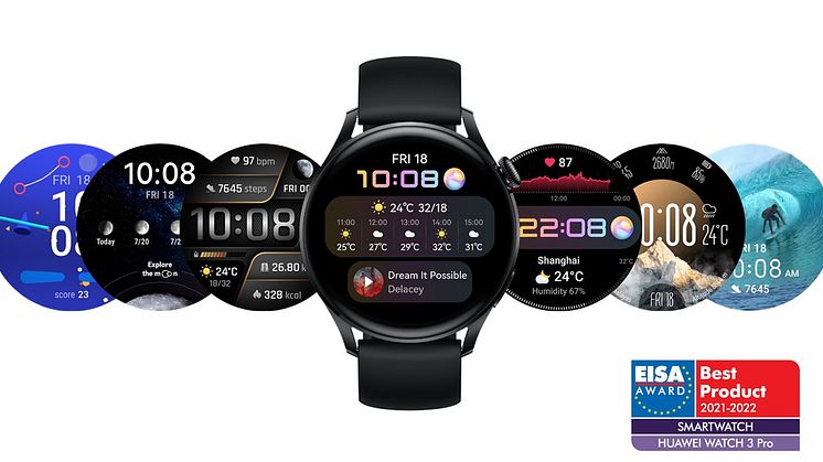 Huawei Watch 3 Pro har tilldelats priset ”EISA Best Smartwatch 2021–2022”.