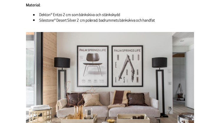 Finskt unikt trähus med Silestone® i badrum och Dekton® i köket