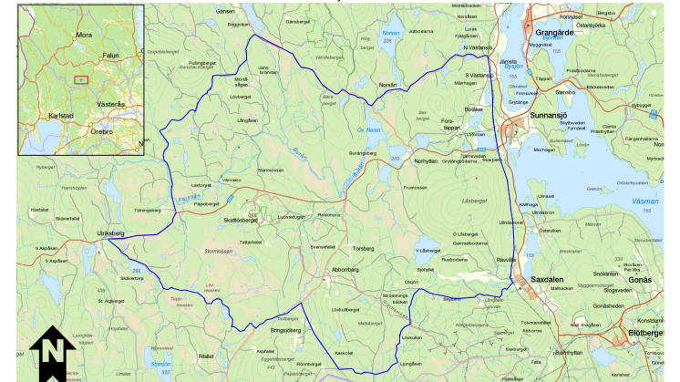 Karta jaktområde Lövsjöreviret 8 januari 