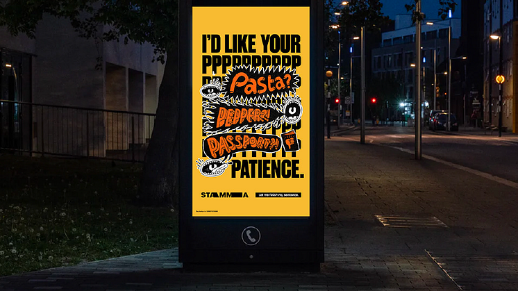 Yellow poster in situ
