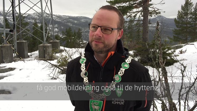 Video fra markeringen i Hjartdal av 4G-basestasjon nr. 5000