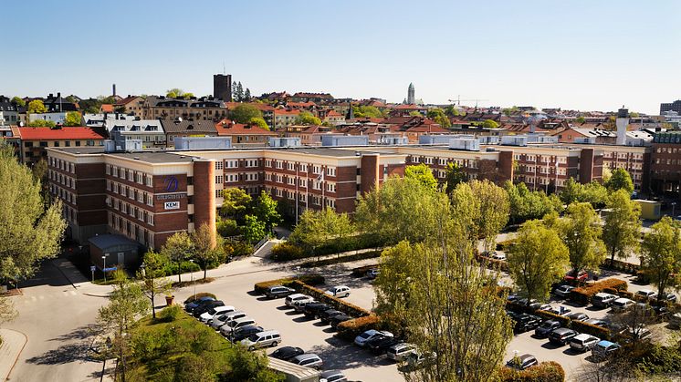 Översikt över Diligentias fastighet på Esplanaden i Sundbyberg