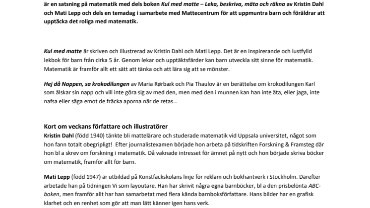 KUL MED MATTE – Leka, beskriva, mäta och räkna på menyn 