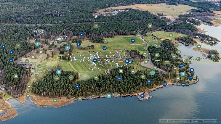 Här visas de förslag som finns med i visionen/planprogrammet för utvecklingen av frilufts- och rekreationsområdet och detaljplanen för temaparken.