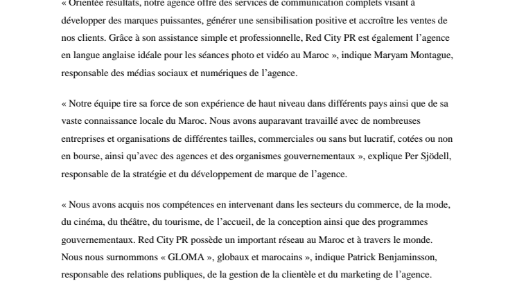 LANCEMENT D’UNE AGENCE DE COMMUNICATION DE POINTE AU MAROC