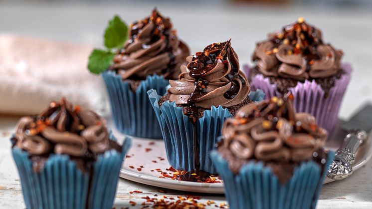 Chokladmuffins med chili flakes