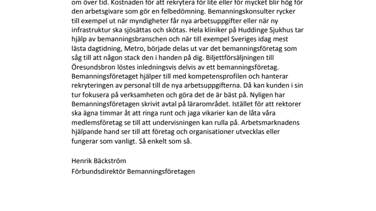 Bemanningsföretag löser verksamhetsutmaningar