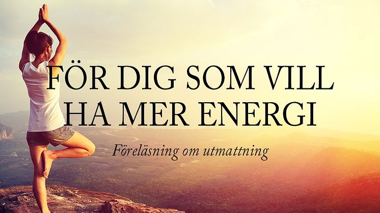 Föreläsning om utmattning i Malmö (öppen för allmänheten)