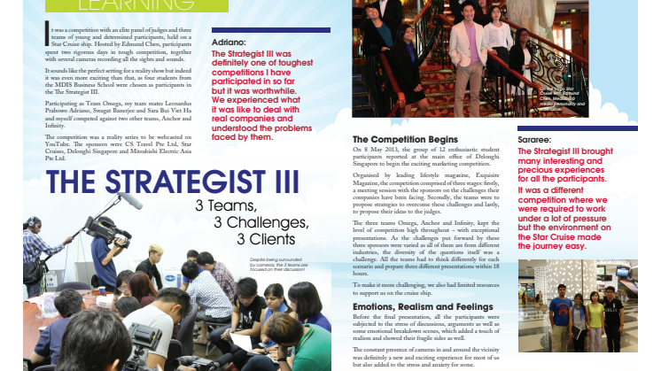 THE STRATEGIST III - 3 Teams, 3 Challenges, 3 Clients 