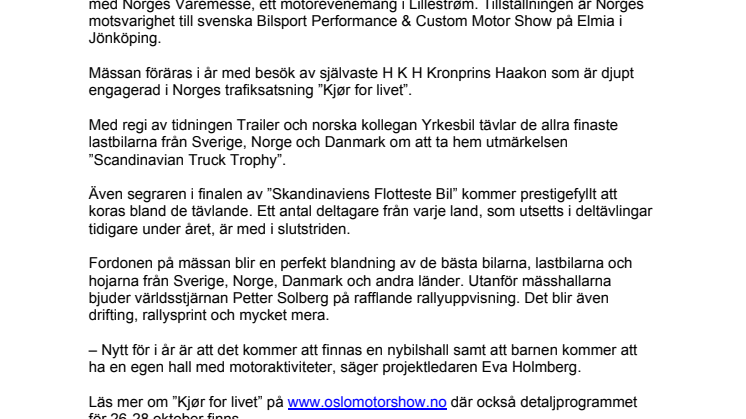 Höstens största motorhändelse i Skandinavien