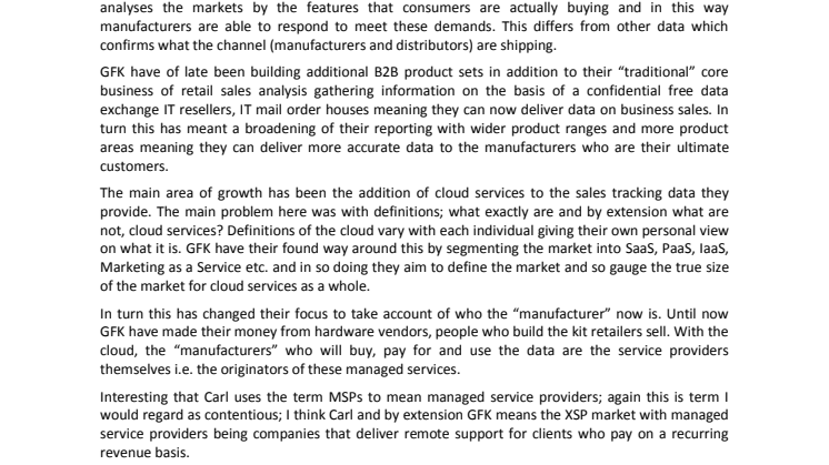 Cloud Services Market Research Carl West Reviews what GFK are doing, includes video interview.