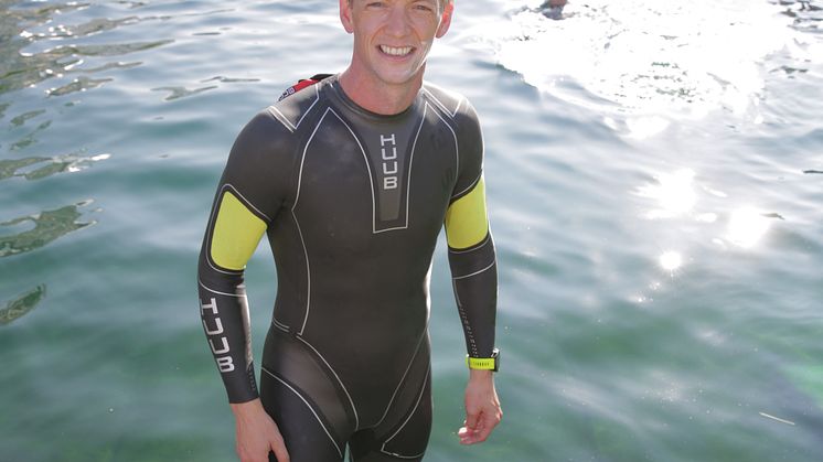 Well Pharmacy Director powers through Salford Open Swim  marking halfway point in 12 month challenge for the Stroke Association