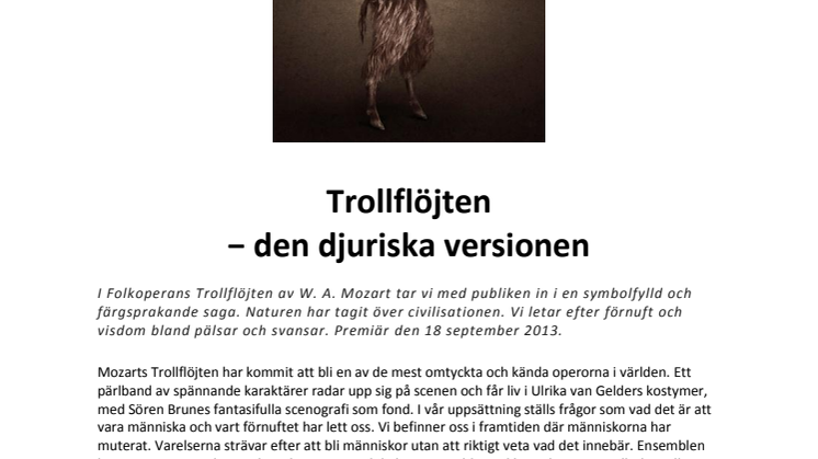 Trollflöjten − den djuriska versionen