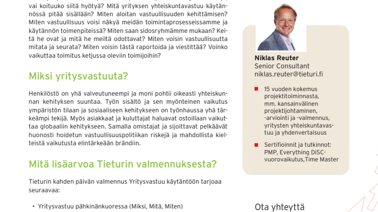 Esite: Yritysvastuu käytäntöön