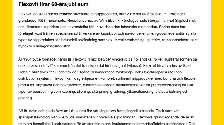 Flexovit firar 60-årsjubileum