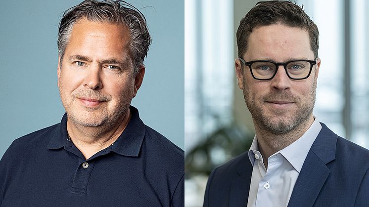 Från vänster: Pär Svärdson, vd Apotea och Jonatan Tullberg, vd GS1 Sweden