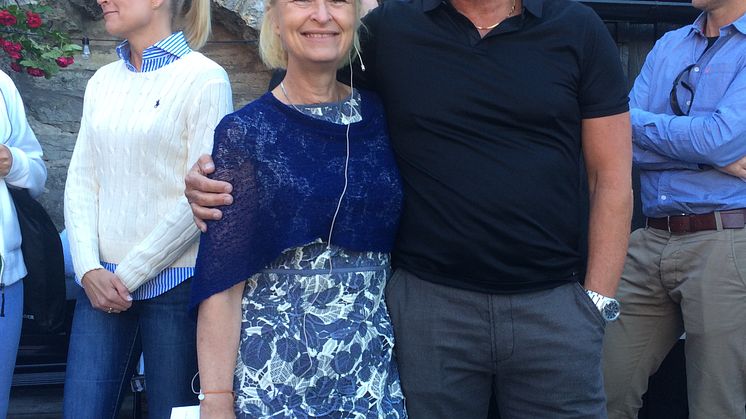 Kicki tillsammans med Bo Strandberg på Framtiden inför ett seminarium om kompetensförsörjning. 