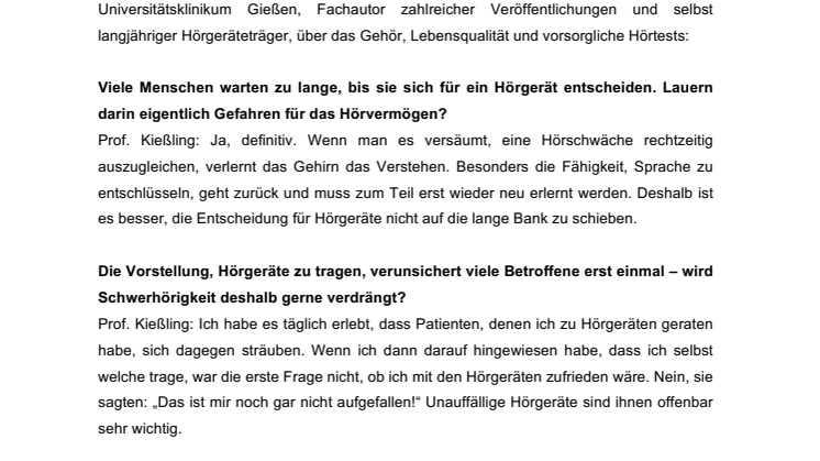​Experteninterview: „Es ist nie zu früh für den Hörtest.“