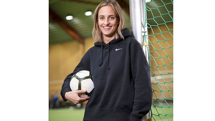 Nathalie Björn, fotbollsspelare i svenska landslaget och ambassadör för Hjärt-Lungfonden