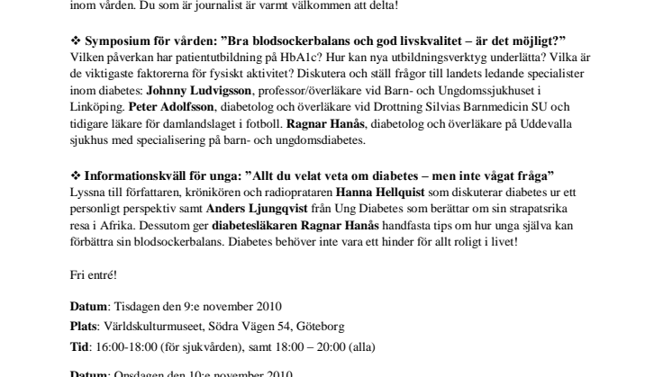 Pressinbjudan: Lilly förmedlar livsviktig kunskap inför Världsdiabetesdagen