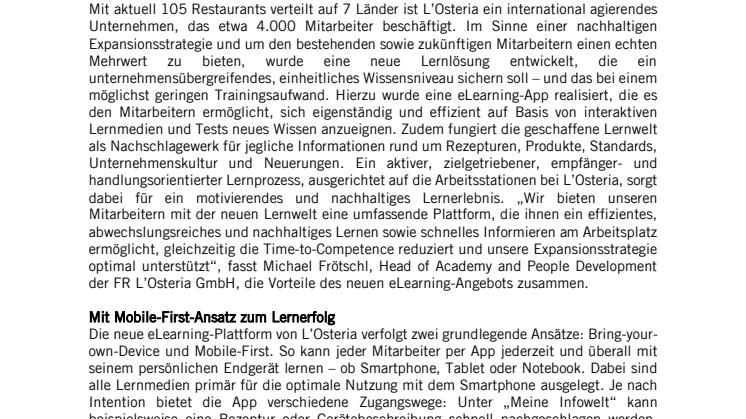 L’Osteria erhält den eLearning Award 2019 in der Kategorie „eLearning-Einstieg“