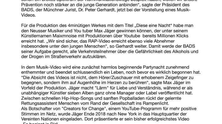 RAP-Video zur Verkehrssicherheit gestartet