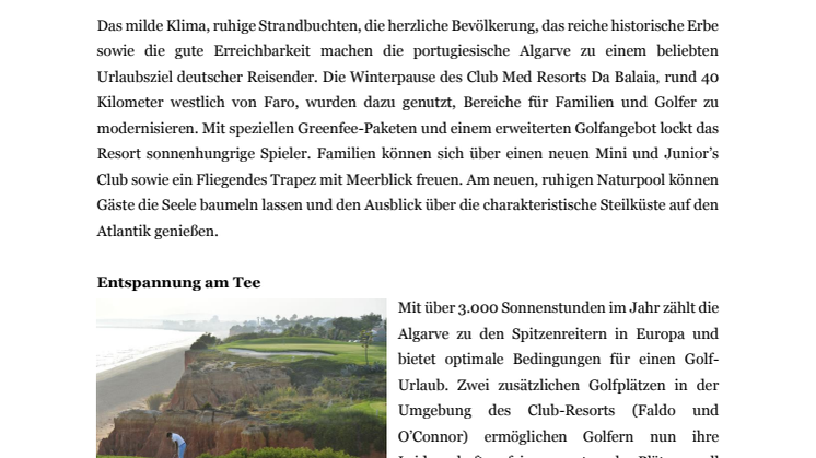 Club Med Da Balaia startet in neuem Gewandt in die Sommersaison 2016