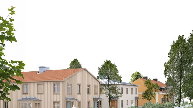 Brf Lyckoterrassen, vy från Södra Kungsvägen