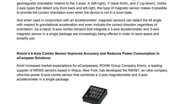 Kionix High Accuracy eCompass Solution