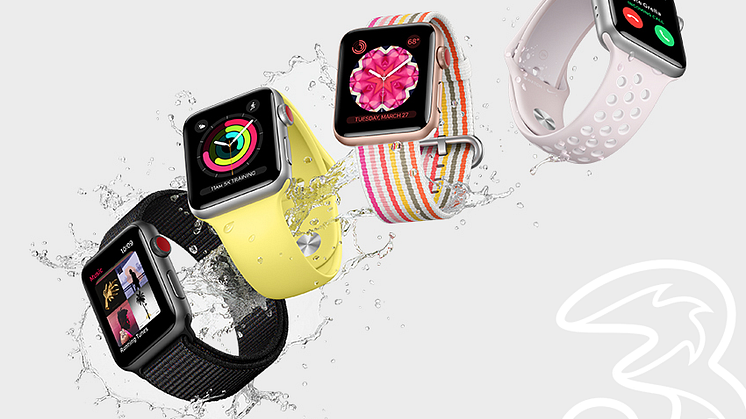 Apple Watch Series 3 finns nu till försäljning hos Tre