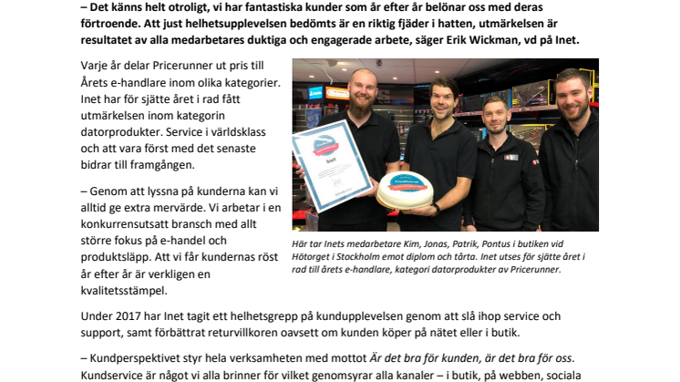 Årets e-handlare för sjätte året i rad!