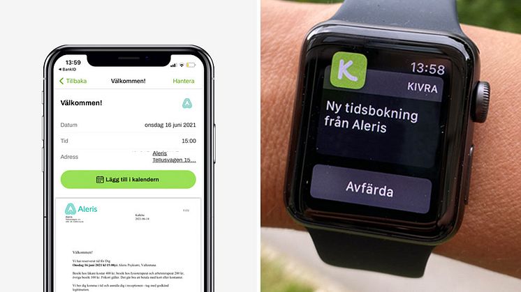 Kivra och Aleris gör det enklare att komma ihåg vårdbesöket