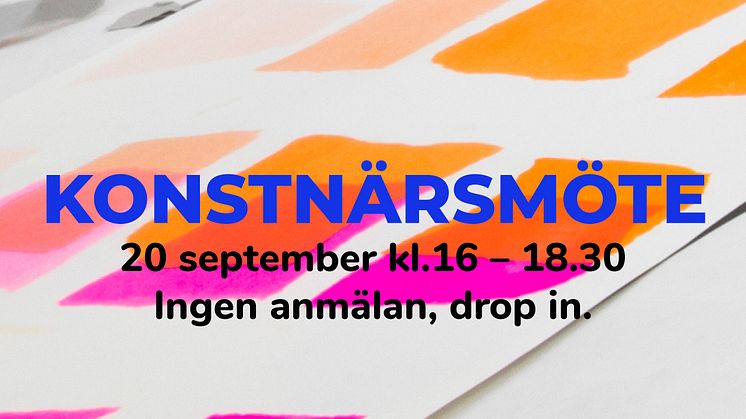 Konstnärsmöte och Vernissage på onsdag 20.9 
