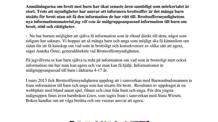 Barn som utsätts för brott får inte tillräcklig information 