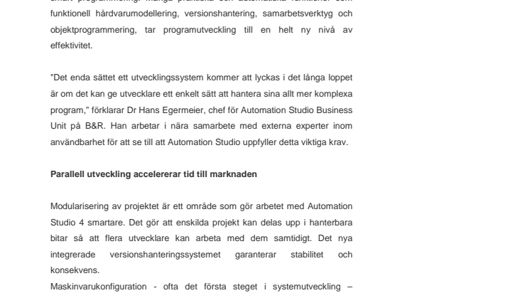 Inte bara effektiv, den är smart också: Nästa generations Automation Studio 
