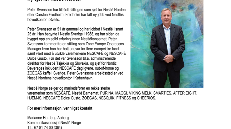 Ny sjef for Nestlé Norden