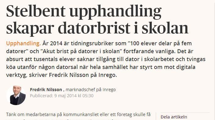 Inrego debatterar i Dagens Samhälle 